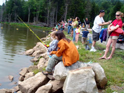 Family Fishing on Lake